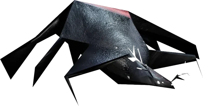 The same enemy reduced to flat polygons