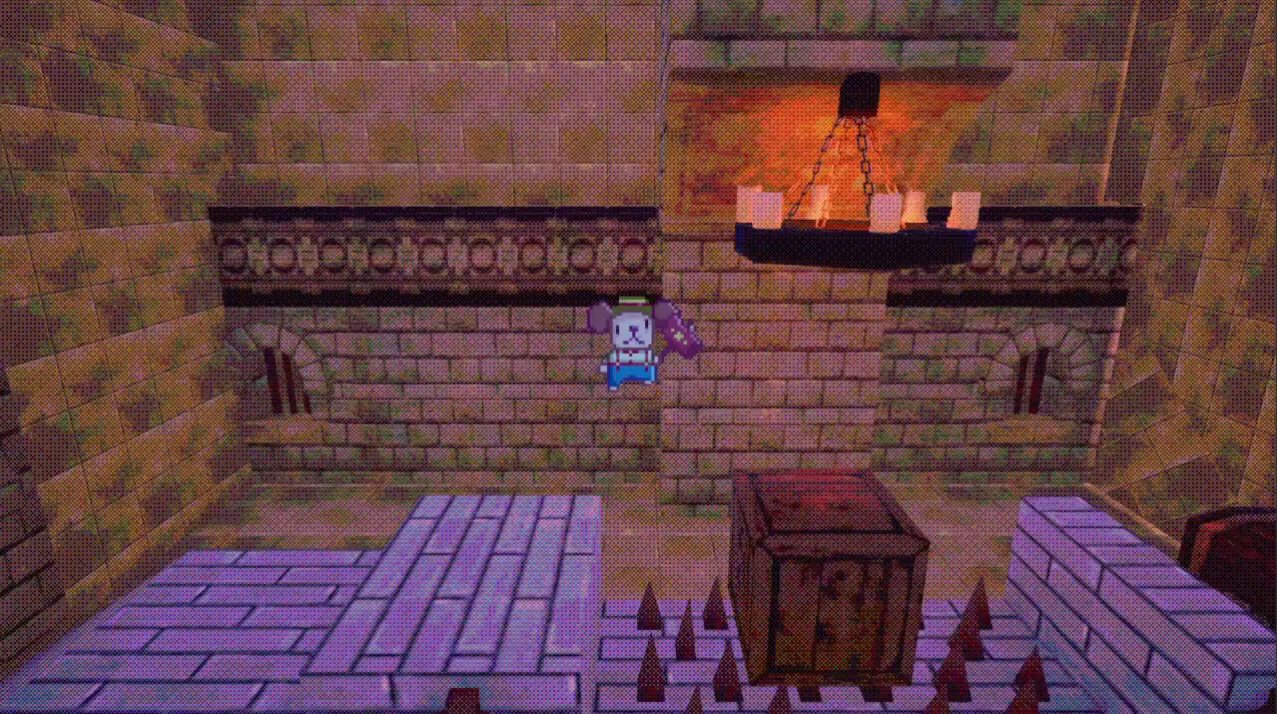 A retro-rendered dungeon